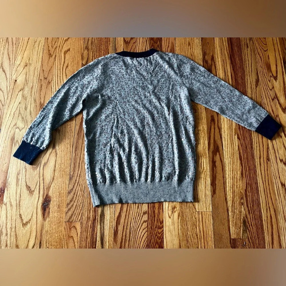 J. Crew Wool Blend Scattered Sequin Sweater Gray with Navy - Medium - Picture 9 of 9